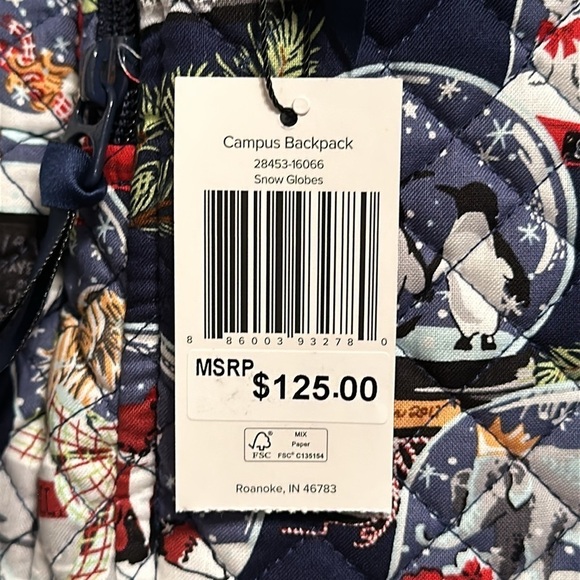 NWT Vera Bradley Snow Globe Campus Backpack - Picture 5 of 7